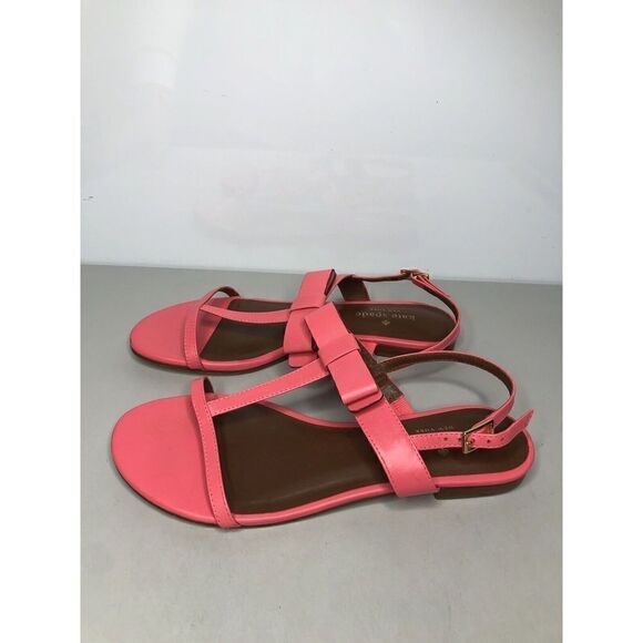 Kate Spade Hot Pink Leather Bow Open Toe Strap Sandals Women Sz 6.5MUS/37EU - Picture 12 of 16